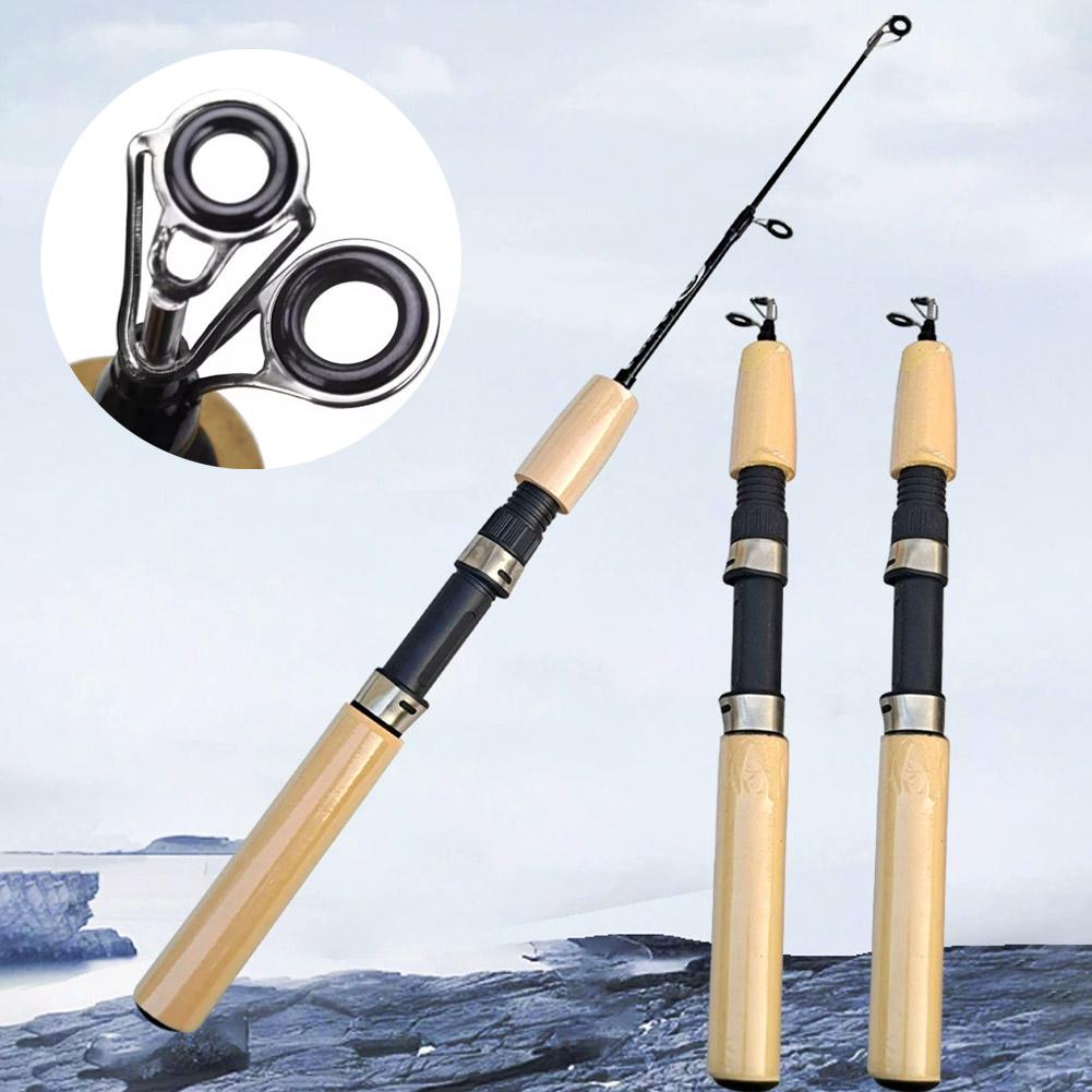 Ice Fishing Tip Up - Mini-ijsvisstok, draagbare carbonfiber wintervisstok 55/65/75cm, ultrakorte
