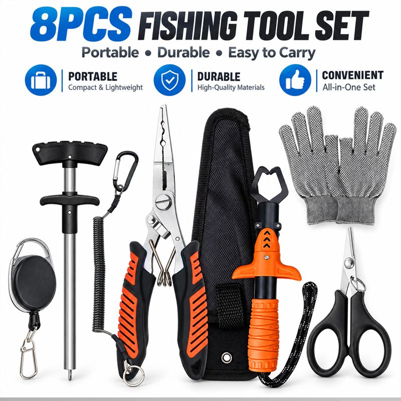 Fishing Equipment Carp - Professionele multifunctionele visgereedschapset: vislipgrijper, haakverwijderaar, vislijnsnijder