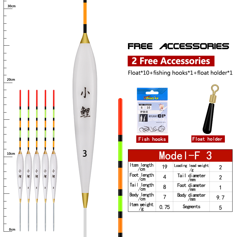 Fishing Equipment Bag - 5 STKS Zoetwater Visdobbers + 5