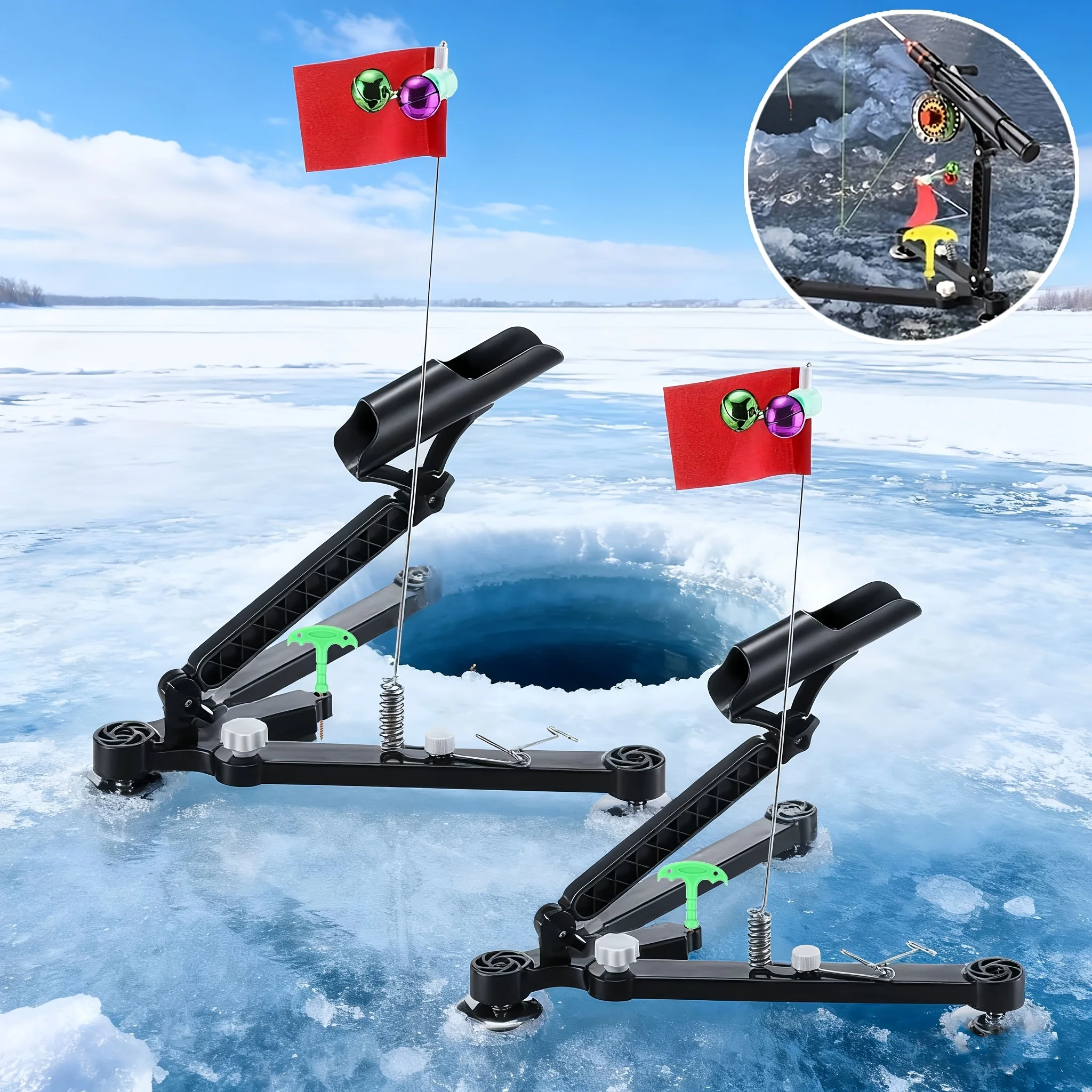 1 set ijsvishengelhouders – vi - Ice Fishing Tip Up recensie en prijs